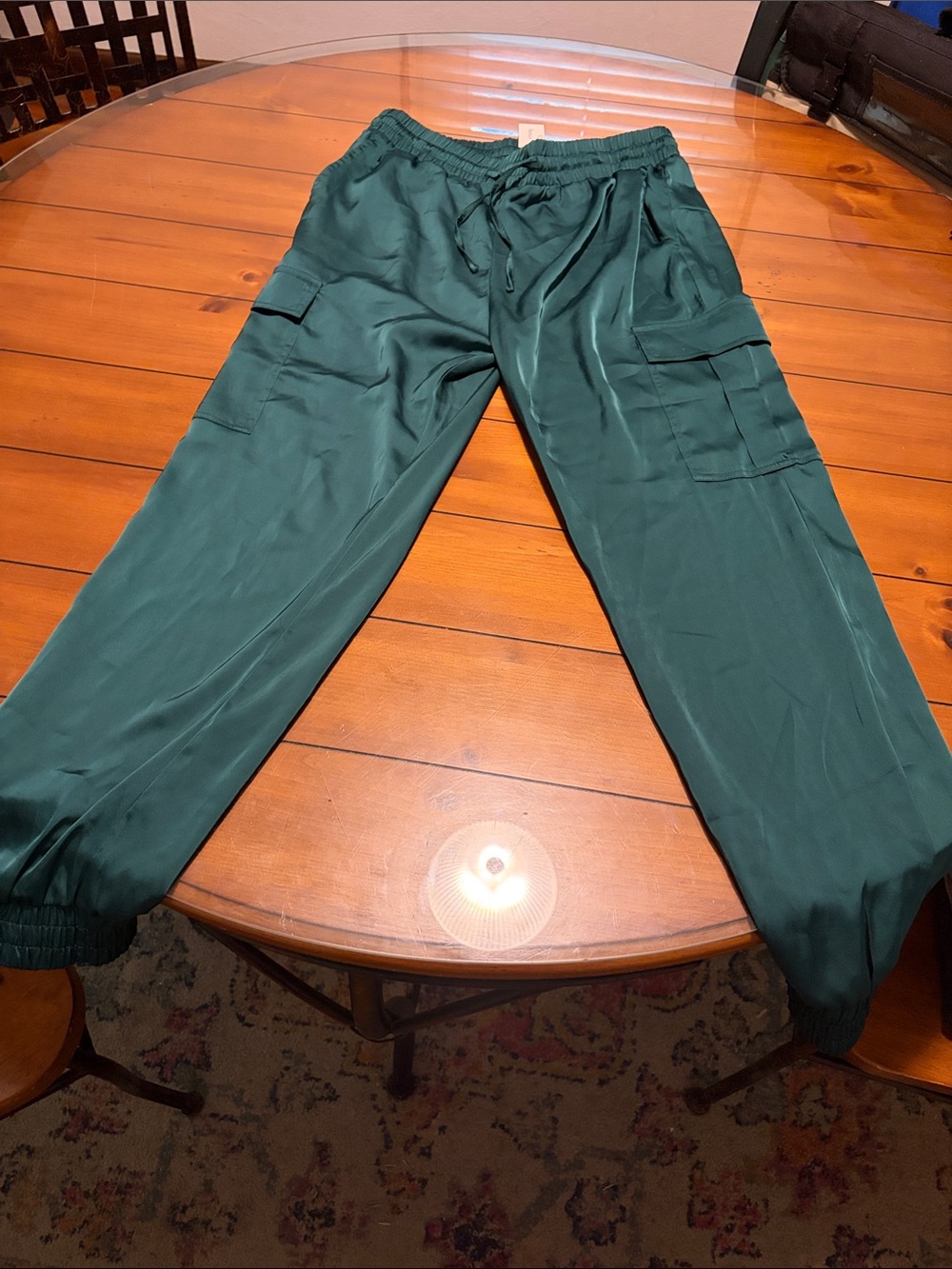 Francesca's Collections Dark Teal Cargo Joggers